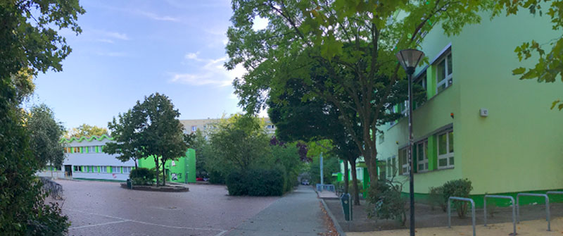 Schulsozialarbeit an der Konrad-Wachsmann-Schule, Integrierte Sekundarschule, Berlin Marzahn-Hellersdorf, Schulhof